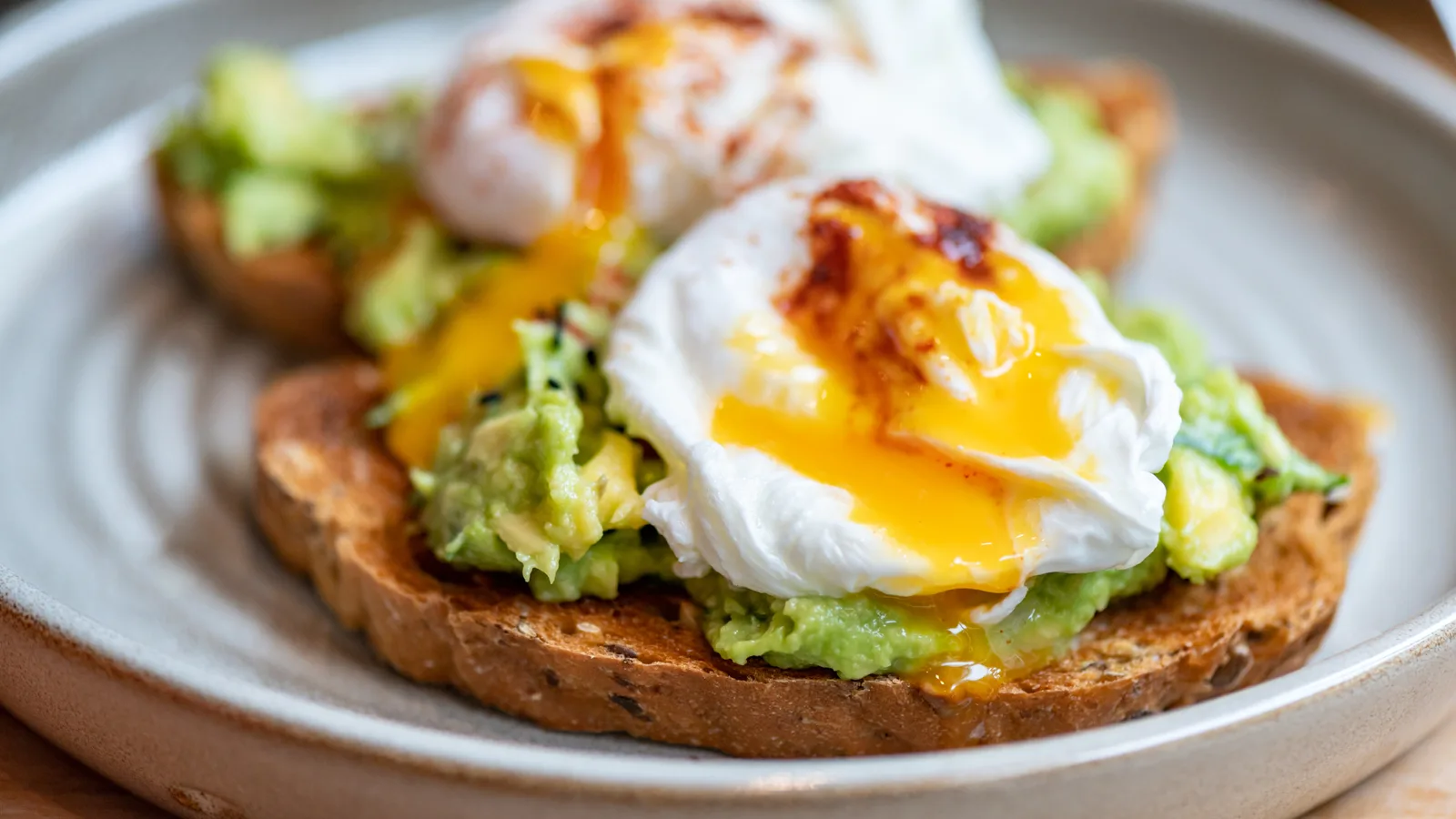 Saffron Avocado Toast with Poached Eggs & Chili Flakes: Gourmet Breakfast